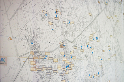 地図上でお客様と情報交換